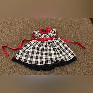 EUC Children's Place Red, Black, White Plaid Holiday Dress Girls 18 Mo cute